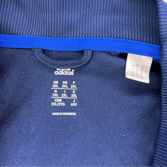 Adidas Blue Striped Embroidered Track Jacket - Picture 6 of 7